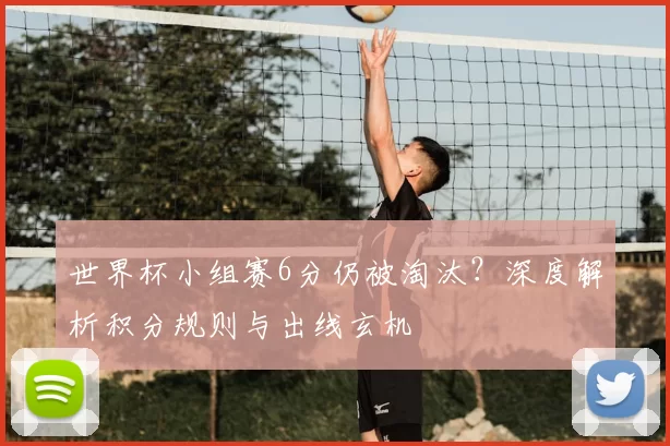 世界杯小组赛6分仍被淘汰?深度解析积分规则与出线玄机