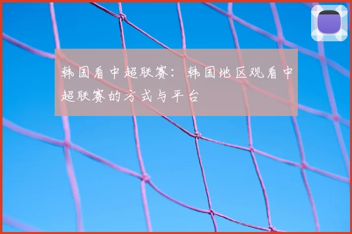 韩国看中超联赛：韩国地区观看中超联赛的方式与平台